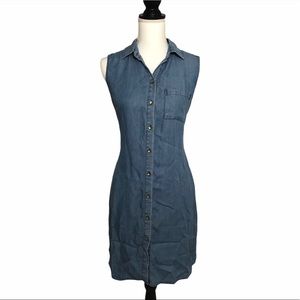 CLOTH AND PEOPLE Sleeveless Blue Denim Dress Small